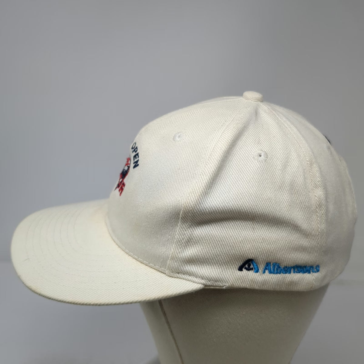 Nike Golf Baseball Cap White Boise Open Albertsons Swoosh Strapback Hat Vintage
