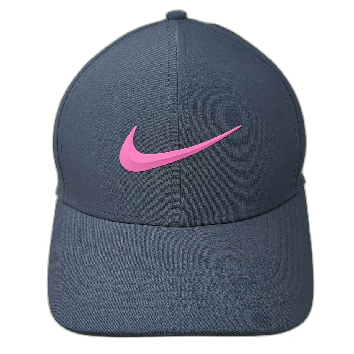 Nike Baseball Cap Gray One Size Hat Dri-FIT Perforated Pink Swoosh Classic 99