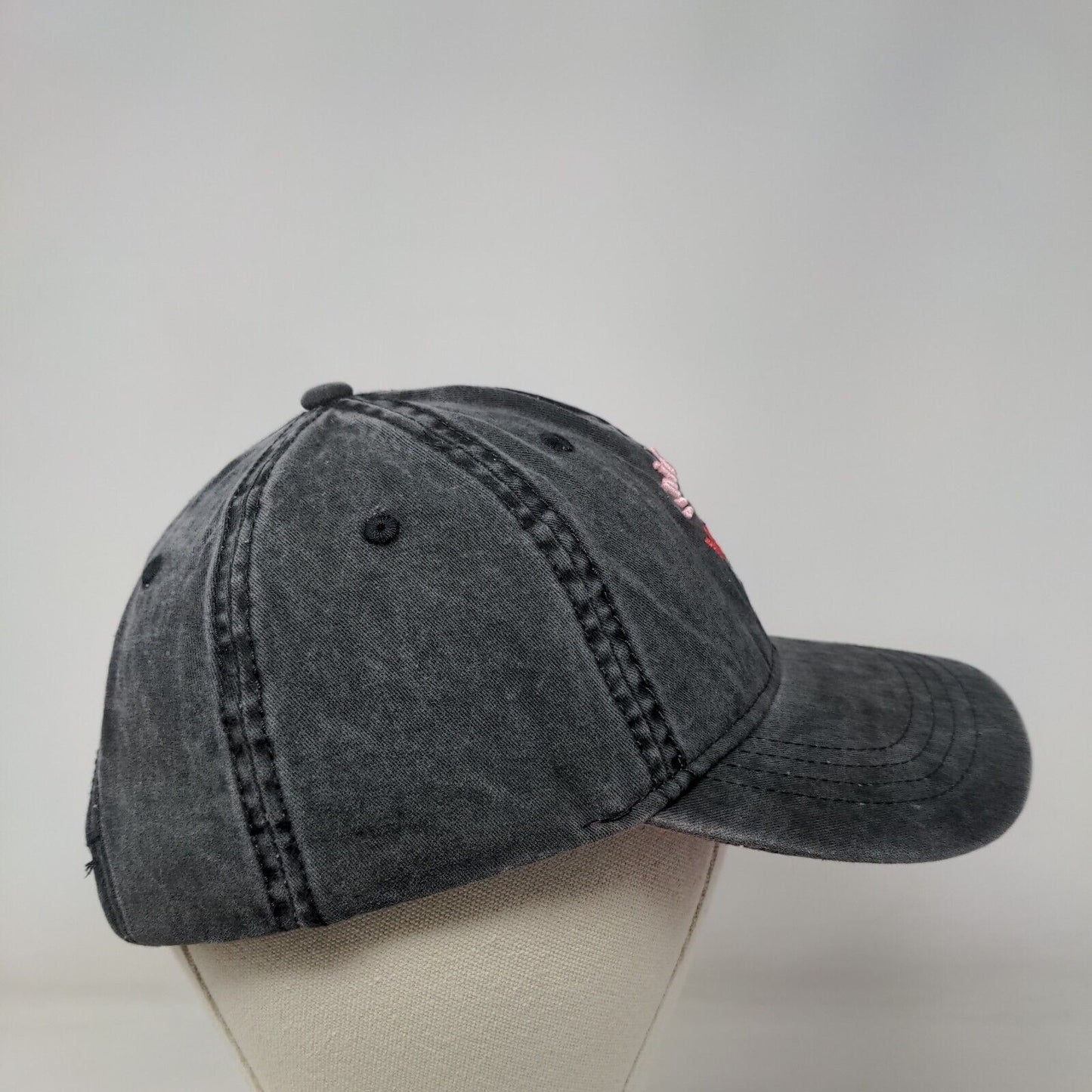 Vacay Babe Slideback Hat Black Gray OSFM Adjustable Embroidered Vented Holes