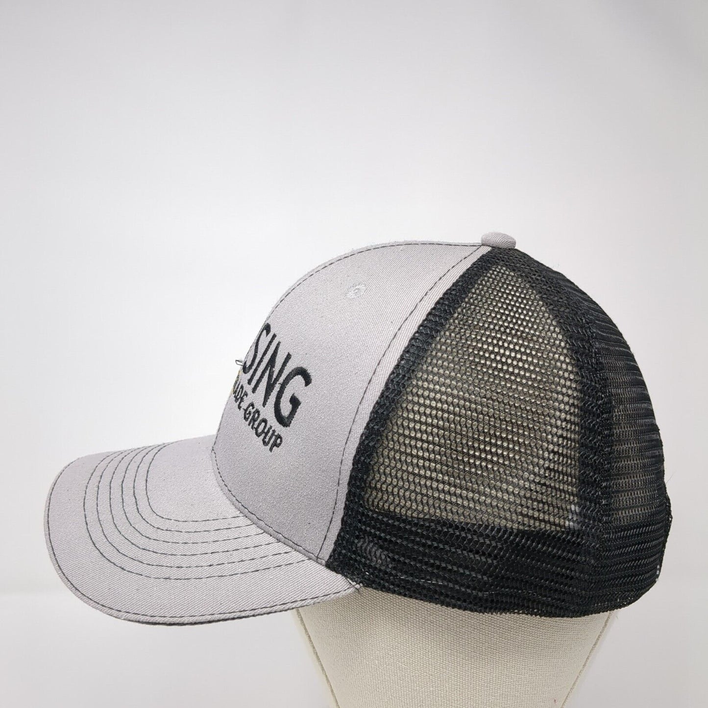 Lansing Trade Group Idaho Strapback Trucker Hat Gray OS Adjustable Mesh Back