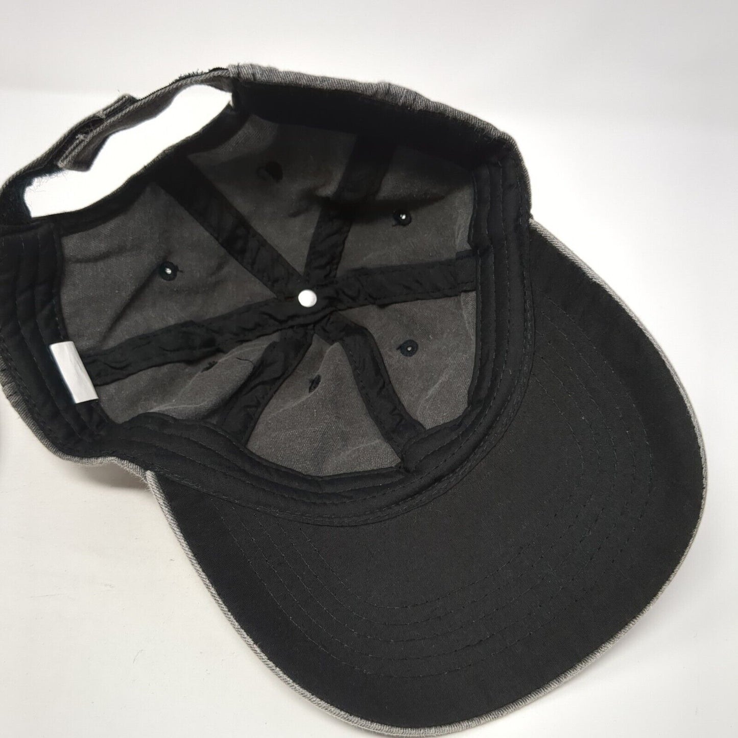 Unbranded Strapback Hat Gray One Size Solid 6 Panel Vent Holes Blank