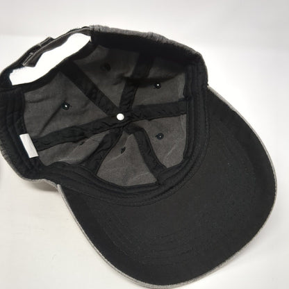 Unbranded Strapback Hat Gray One Size Solid 6 Panel Vent Holes Blank