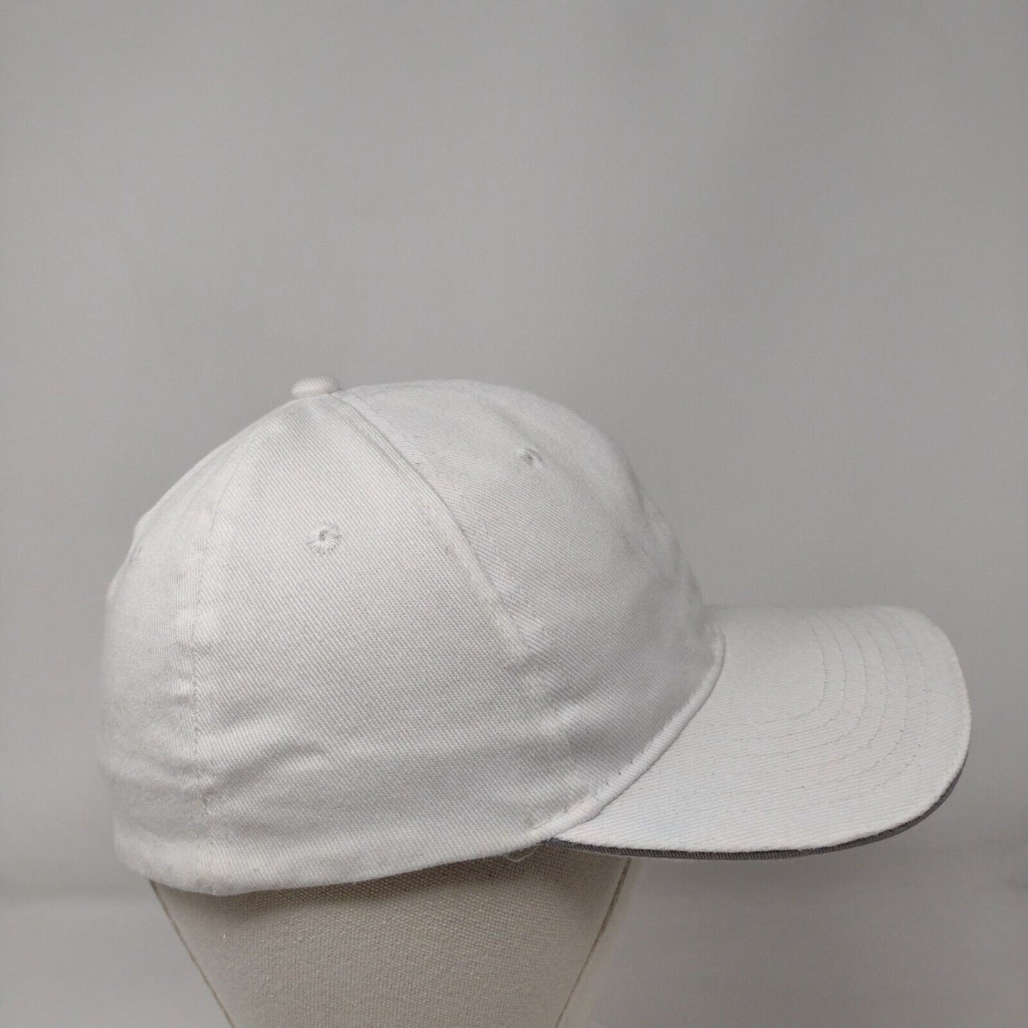 Hi Stretch Fitted Hat White OSFA Embroidered Vented Holes 6 Panel Surfware