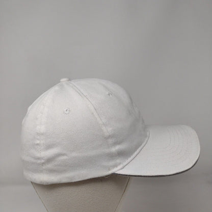 Hi Stretch Fitted Hat White OSFA Embroidered Vented Holes 6 Panel Surfware