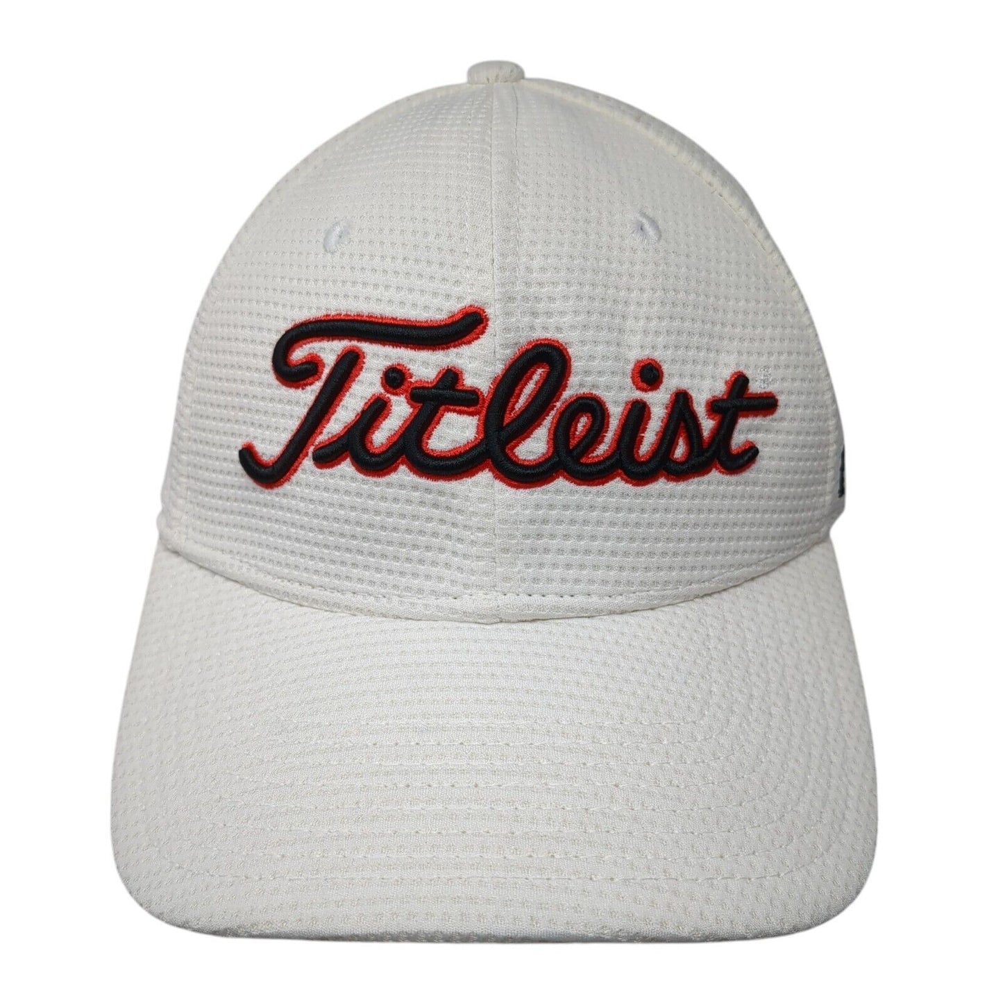 Titleist FJ PRO V1 Fitted Hat White M/L Embroidered 6 Panel New Era Polyester