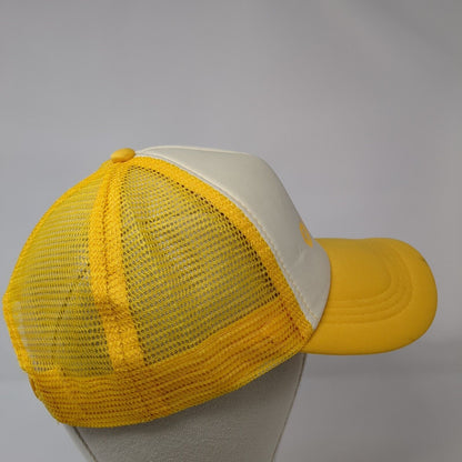 Bumble Snapback Trucker Hat Yellow One Size Adjustable Mesh Back Polyester