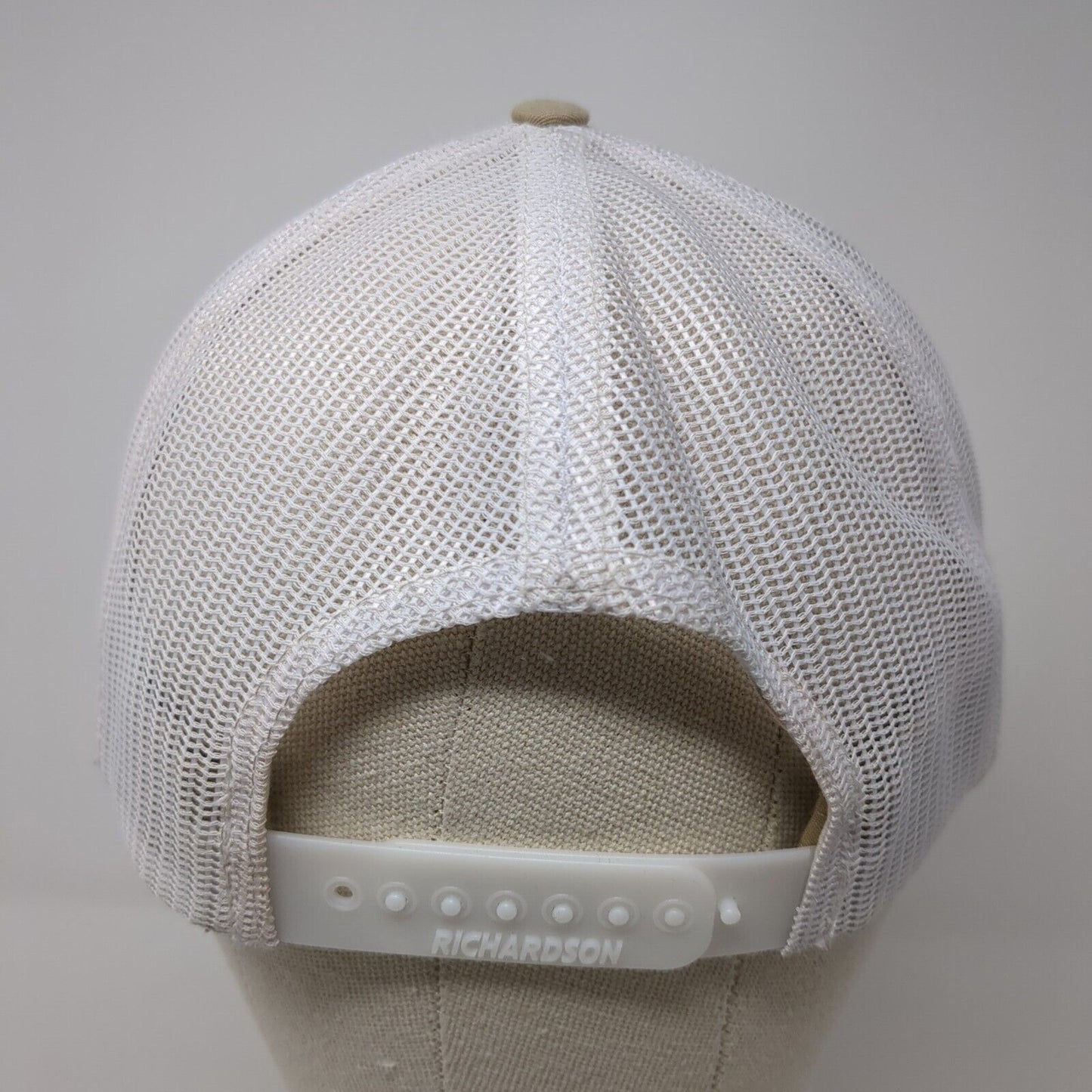 Idaho Snapback Mesh Back Trucker Hat Tan One Size Embroidered 6 Panel