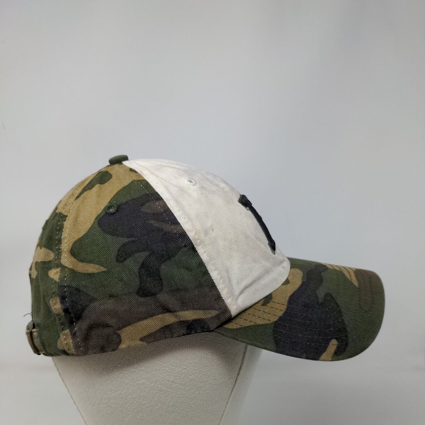 Unbranded Camo Slideback Hat Embroidered F Logo Adjustable Distressed Worn
