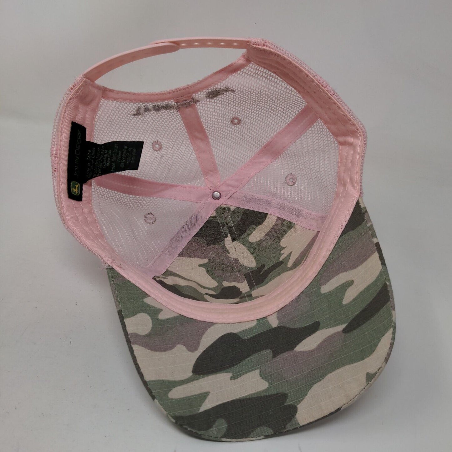 John Deere Snapback Mesh Back Trucker Hat Camouflage OSFM Adjustable