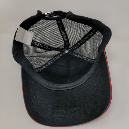 Pacific Ocean Catch The Wave Slideback Trucker Hat Black OS Mesh Back Polinesia