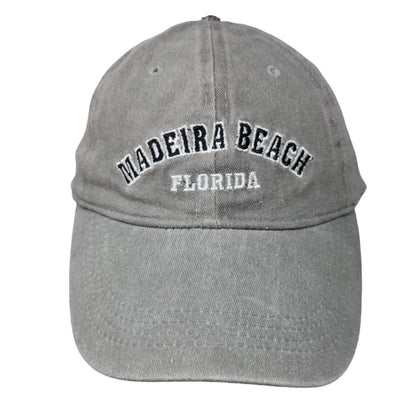 Madeira Beach Florida Strapback Hat Gray One Size Embroidered 6 Panel Surf Style