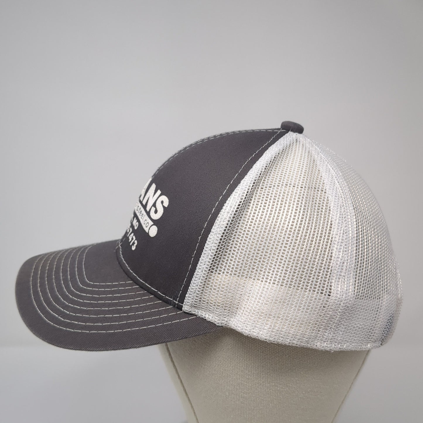 Evans Pipe & Steel Co Strapback Trucker Hat Gray One Size Mesh Back