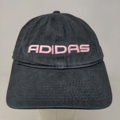 Adidas Girl's Slideback Hat Black Adjustable Embroidered Logo 100% Cotton