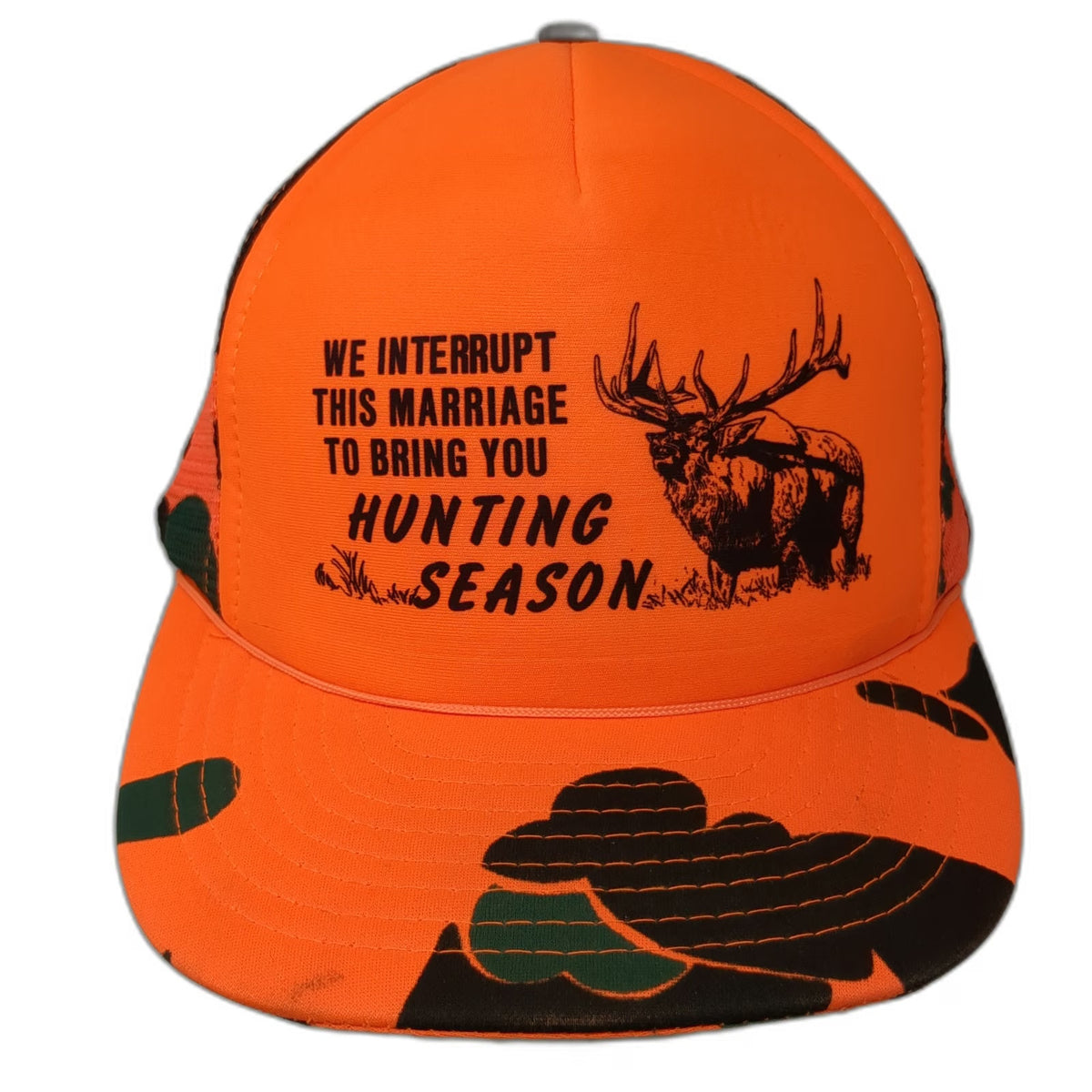 Designer Award Orange Camo Elk Hunting Season Trucker Hat Snapback Cap Vintage