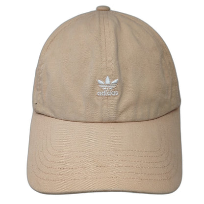 Adidas Baseball Cap Beige White One Size Embroidered Trefoil Logo Adjustable Hat