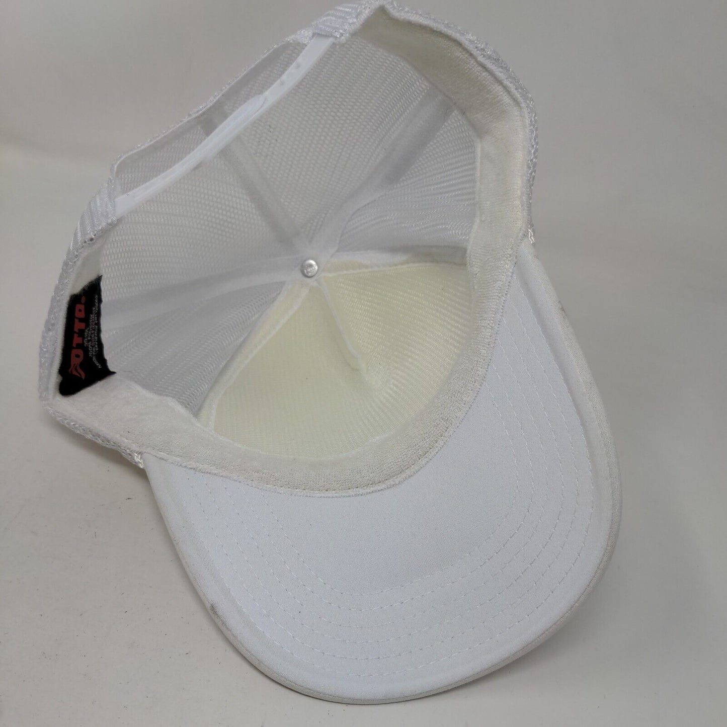 Otto Snapback Mesh Back Rope Trucker Hat White OSFM Breathable Blank