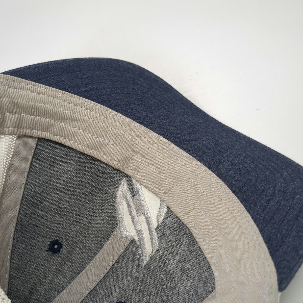 Richardson Trucker Hat Blue L Mesh Snapback Denim Crown 115 White Embroidered