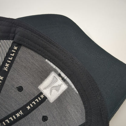 Killik Trucker Hat Black One Size Snapback Mesh Logo Square Patch Structured