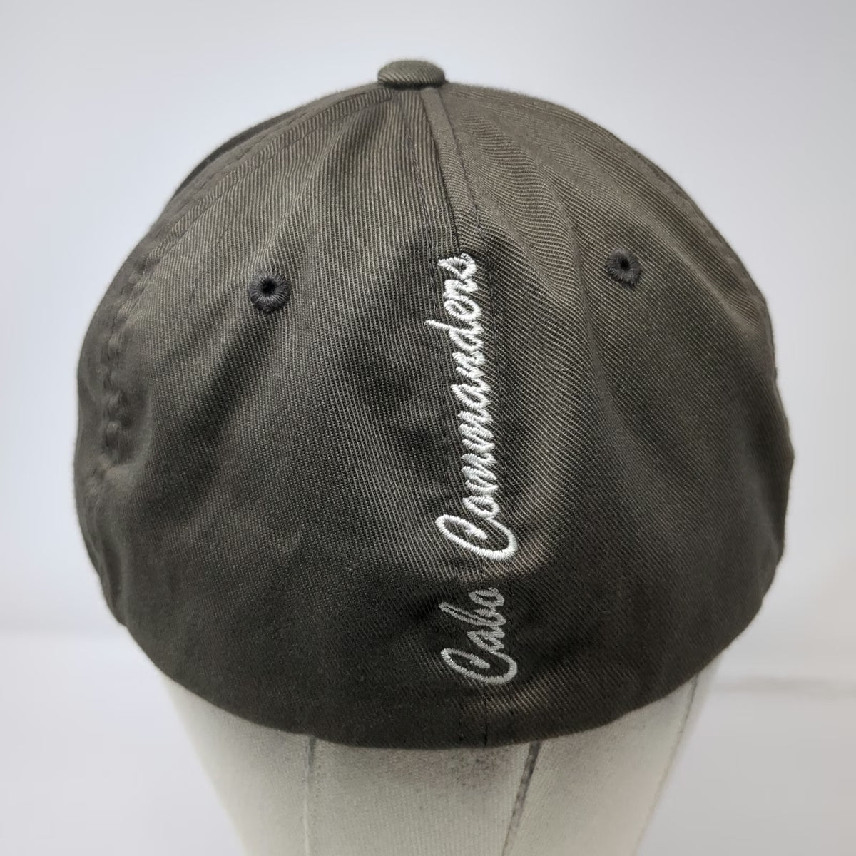 Flexfit Baseball Cap Brown XL Wave Logo Cabo Commanders Curved Brim Elastic Hat