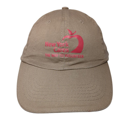 New York Cares Strapback Hat Brown One Size Adjustable Norwood Solid