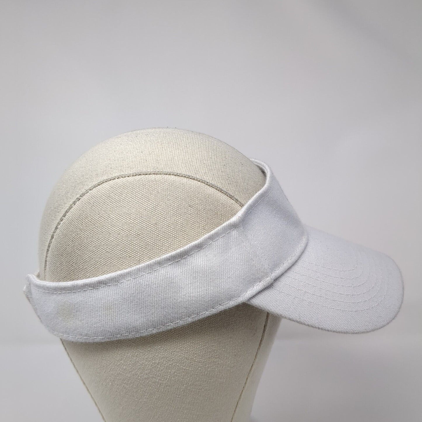 Smiley Face Strapback Sun Visor Hat White One Size Adjustable Outdoor