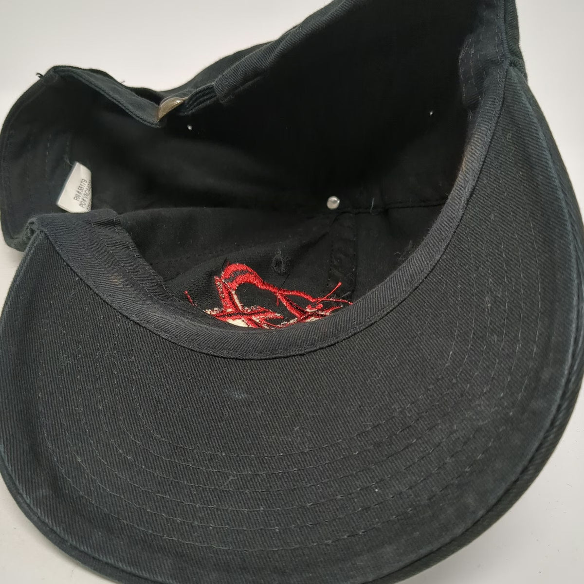 Black Baseball Cap One Size MAX Hair Don't Care Embroidered Logo Slideback Hat