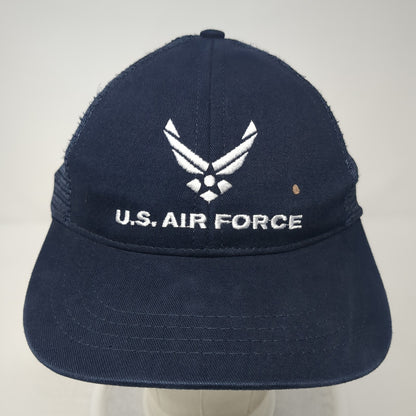 U.S. Air Force Strapback Mesh Back Trucker Hat Blue One Size Adjustable