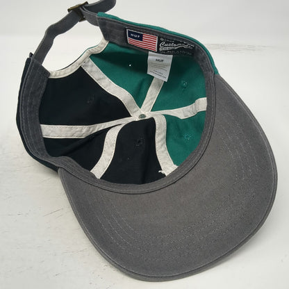 HUF Baseball Cap Green Black Gray One Size 1984 Logo Split Panel Cotton Hat