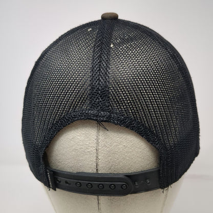 Vortex Trucker Hat Black One Size Mesh Back Snapback Distressed Logo Outdoor