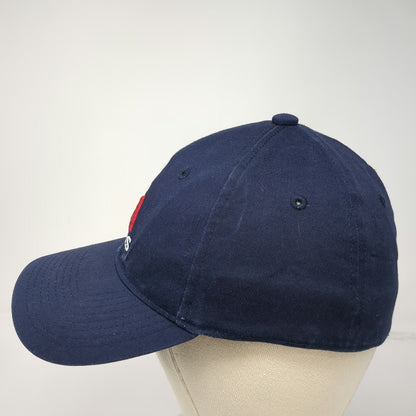 Adidas Baseball Cap Blue M Climalite Stretch Fit Embroidered Logo 6 Panel Hat