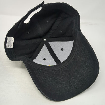 CDL Maple Leaf Baseball Cap Black One Size Strapback Cotton Hat Embroidered Logo