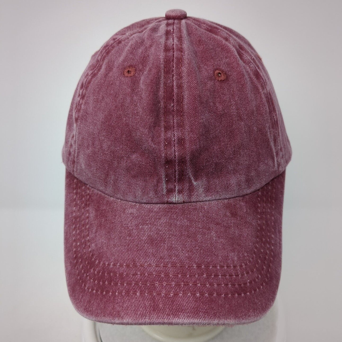 Unbranded Slideback Hat Red One Size Adjustable 6 Panel Vented Holes Blank