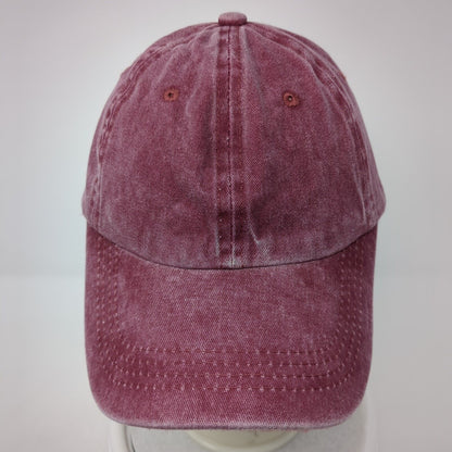 Unbranded Slideback Hat Red One Size Adjustable 6 Panel Vented Holes Blank