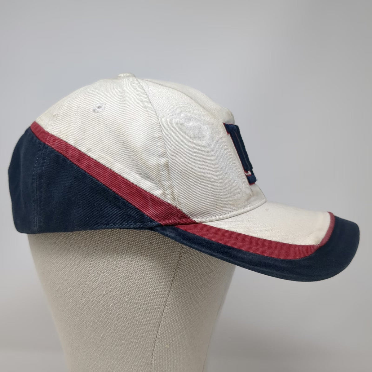 Tommy Hilfiger Baseball Cap White Blue Red One Size Colorblock Embroidered Hat