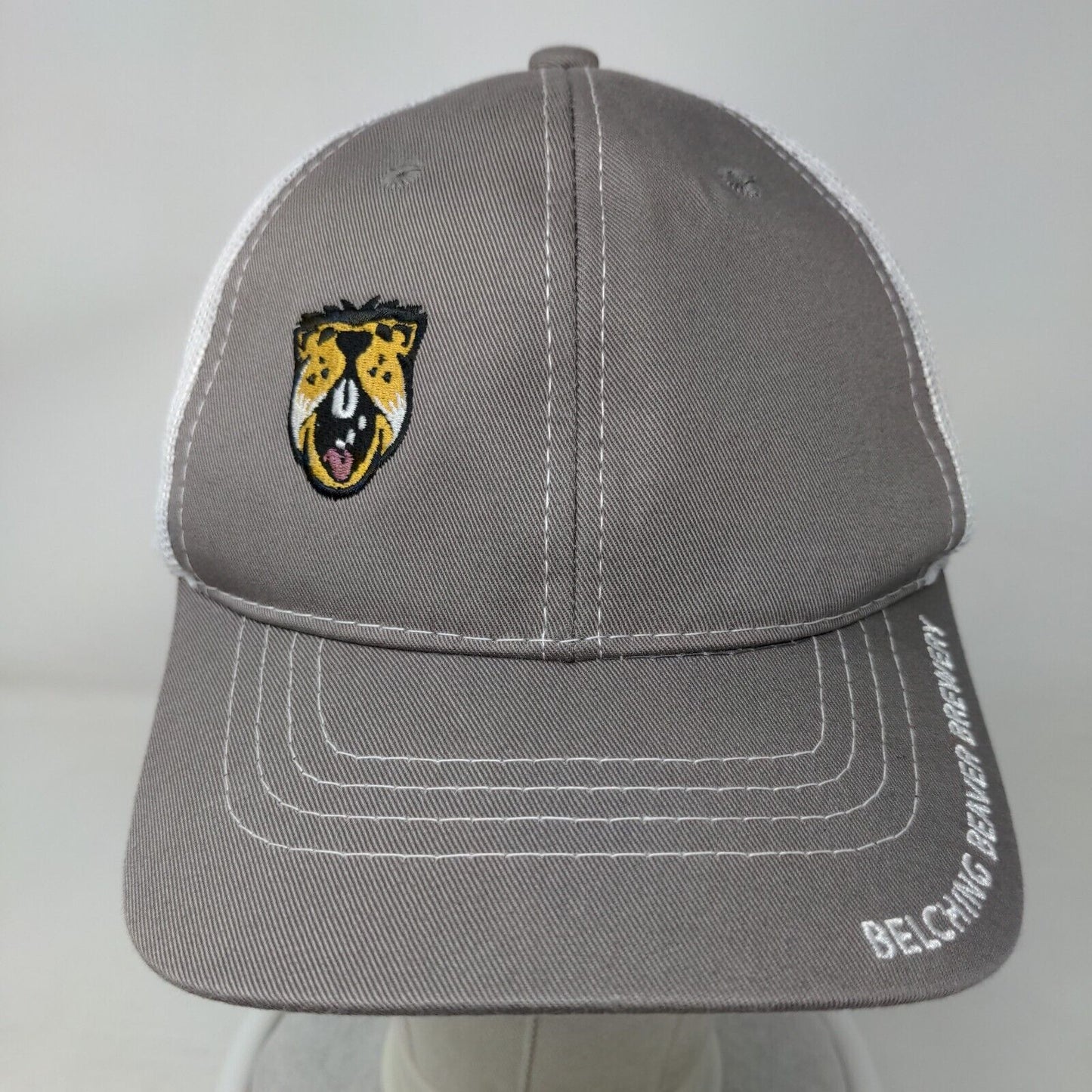 Belching Beaver Brewery Mesh Back Trucker Hat Gray OSFM Dam Good Times