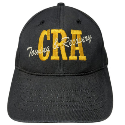 KC Caps Baseball Cap Black M CRA Towing Recovery Kearny NJ Fitted Hat Stretch