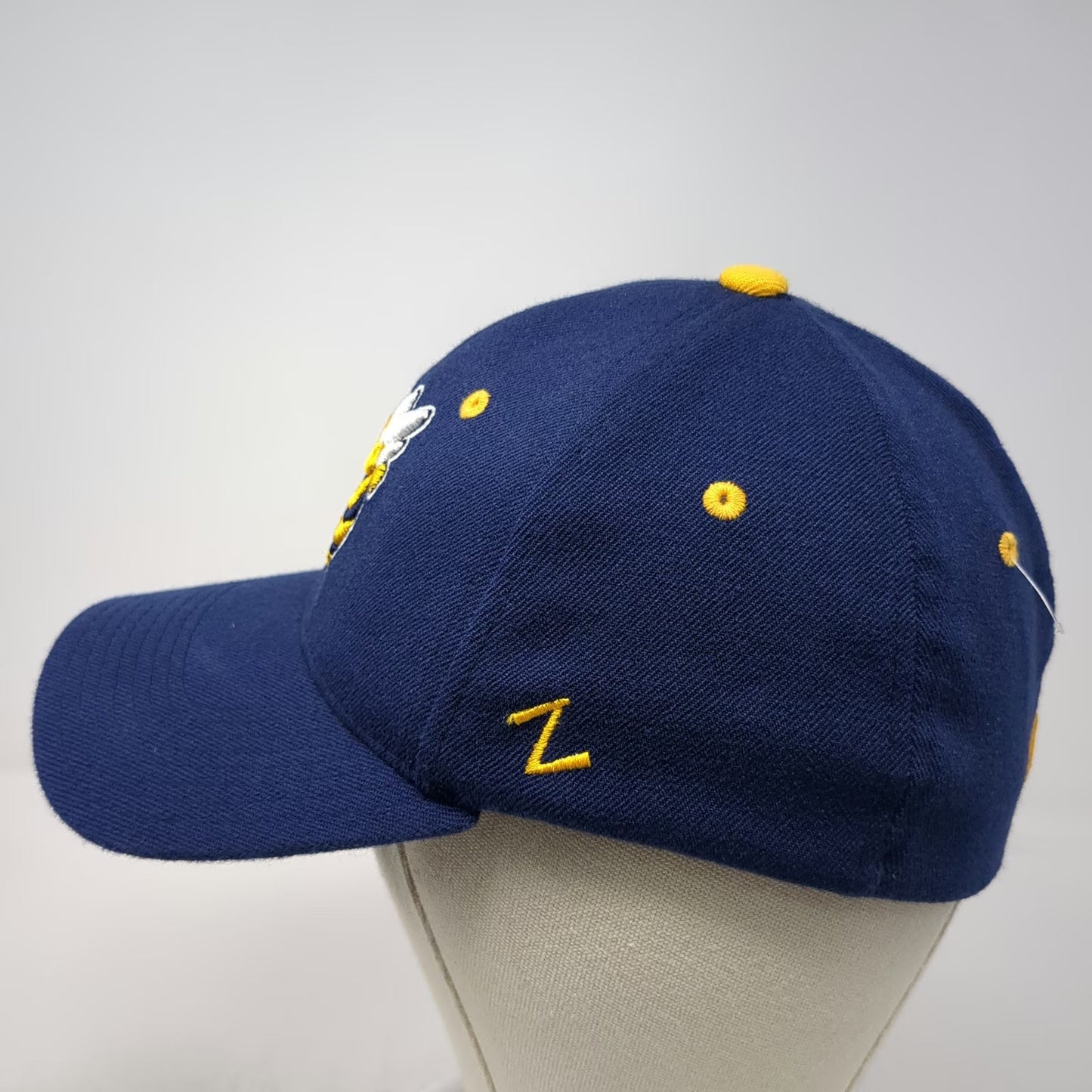 Georgia Tech Yellow Jackets NCAA Zephyr Blue White Hat Cap S Fitted Stretch