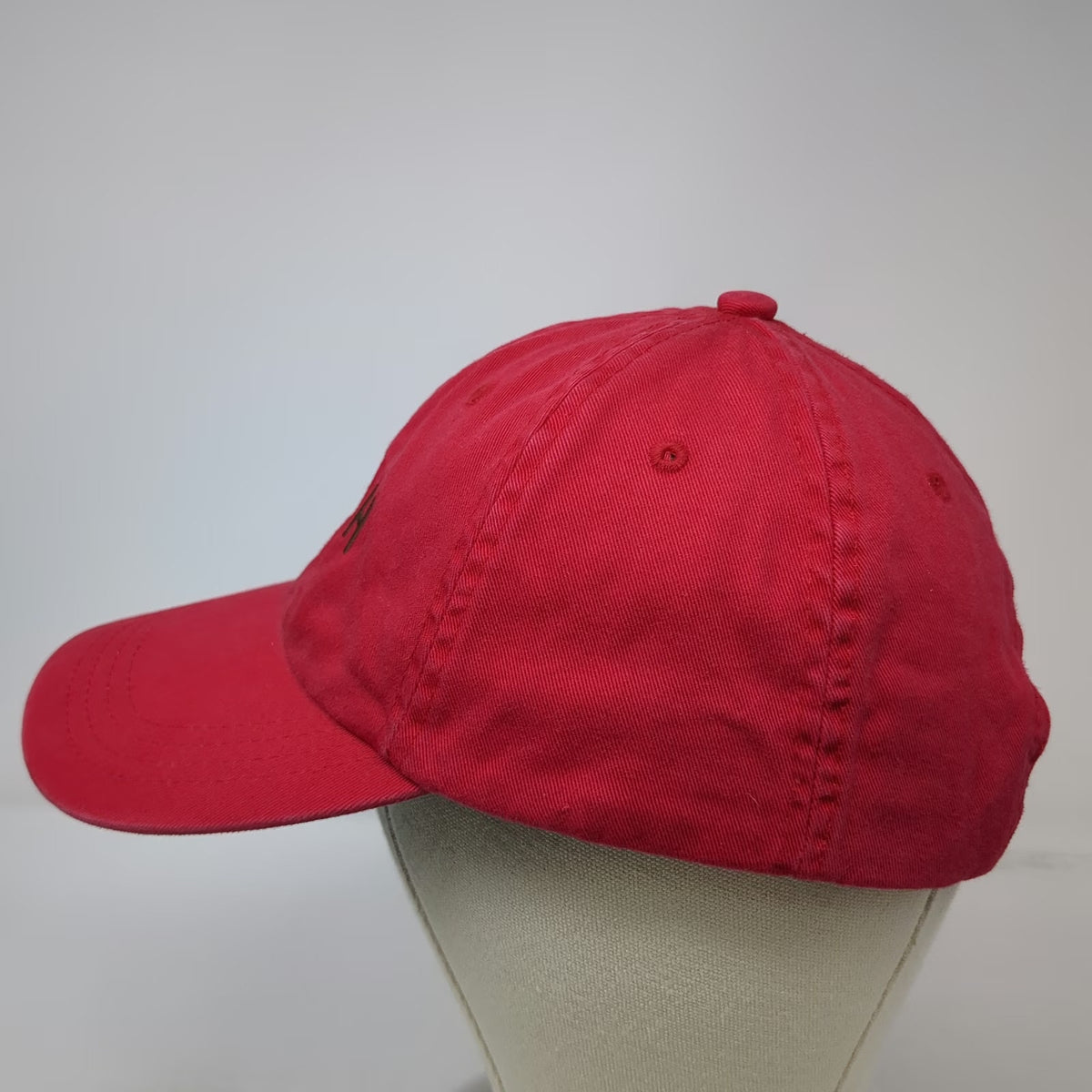McNeal Baseball Cap Red One Size KSH Embroidered Leather Strapback Cotton Hat