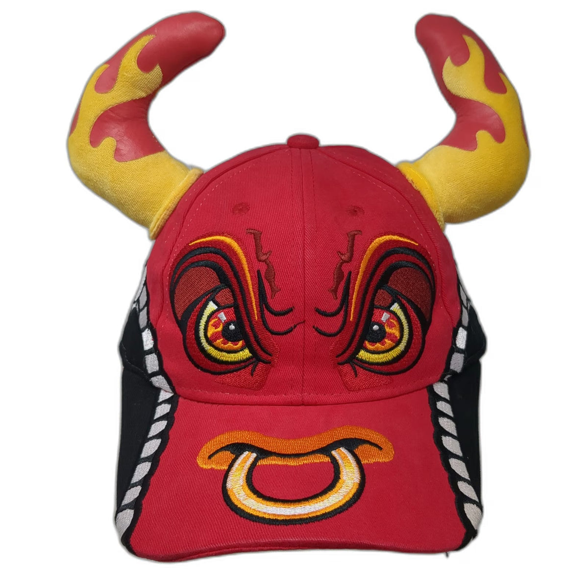 Monster Jam Boys Kids El Toro Loco Baseball Cap Red 3D Horns Flames Graphic Hat