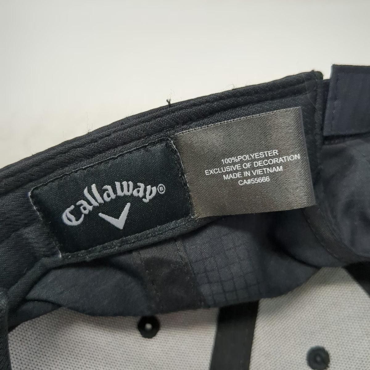 Callaway Baseball Cap Black One Size Topgolf Logo Polyester Strapback Golf Hat