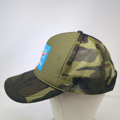 Otto Trucker Hat Green One Size Camo Mesh Snapback Fighter Jet Patch Rope