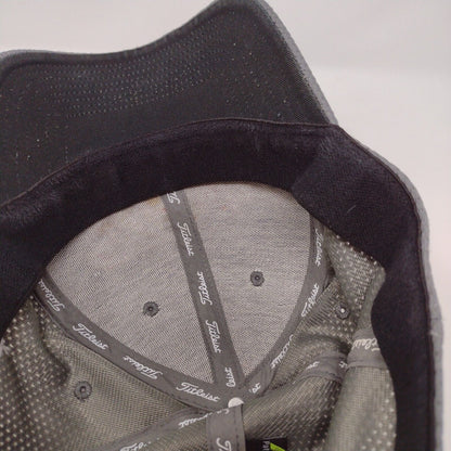 Titleist Pro V1 FJ Fitted Golf Hat Gray M/L Embroidered Vented Holes 6 Panel