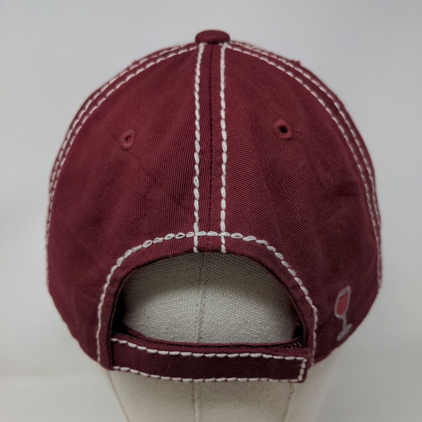 Sometimes Wine Is Just Necessary Strapback Hat Red One Size KB ETHOS Vintage