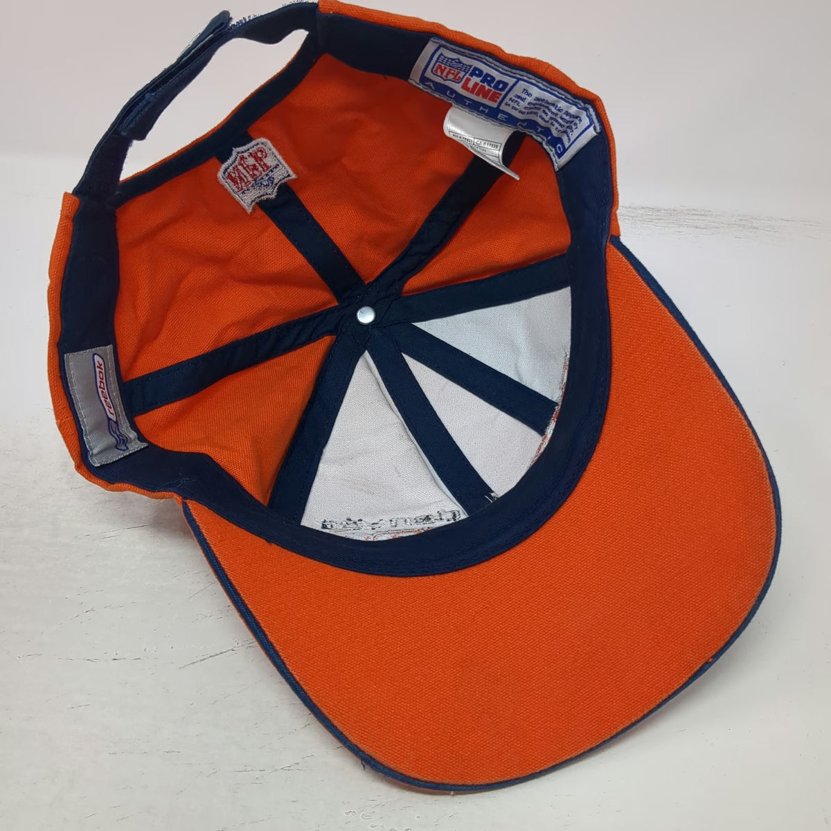Denver Broncos NFL Reebok Orange Blue White One Size Strapback Pro Line Cap Hat