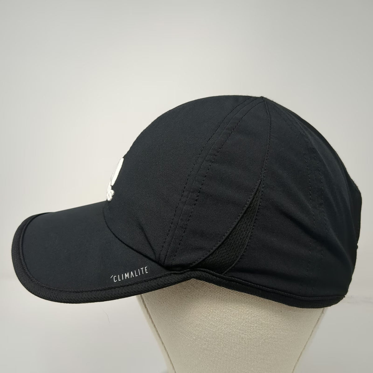 Adidas Baseball Cap Black One Size Strapback Climalite Mesh Side Panels Hat