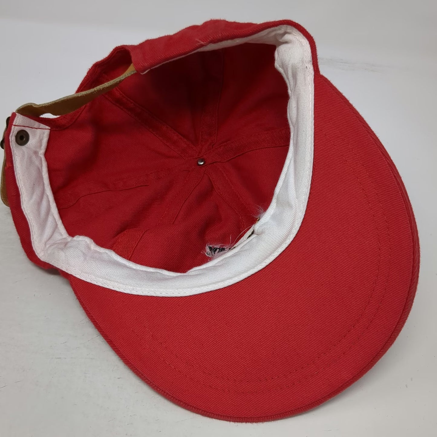 Mount Gay Rum Baseball Cap Red One Size Leather Strapback 1997 Hospice Regatta