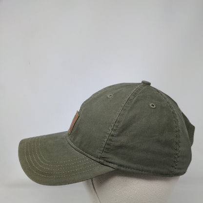 Carhartt Strapback Hat Green OSFA Adjustable Patch Logo Vented Holes 6 Panel