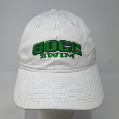 GOCC Swim Slideback Hat White One Size Adjustable Embroidered The Game