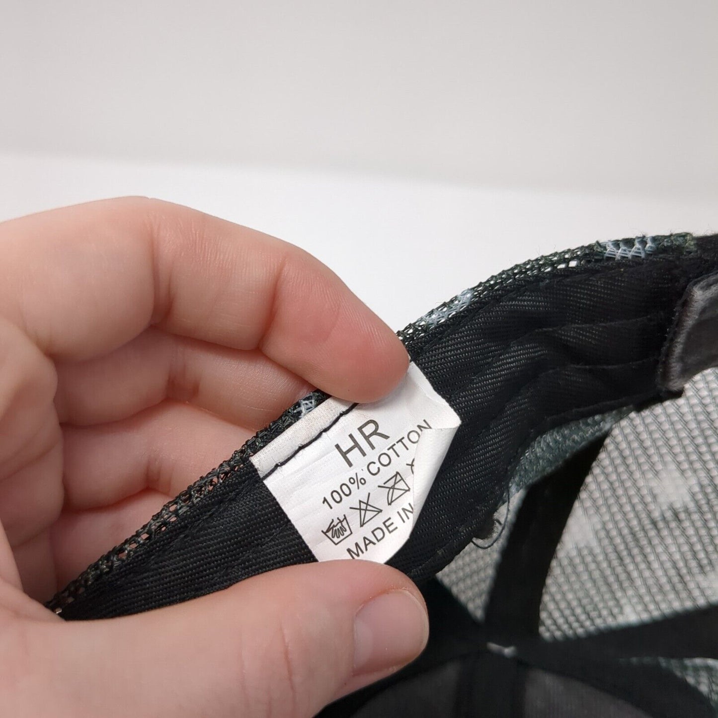 USA Flag Strapback Trucker Hat Gray One Size Distressed Patriotic Mesh Back