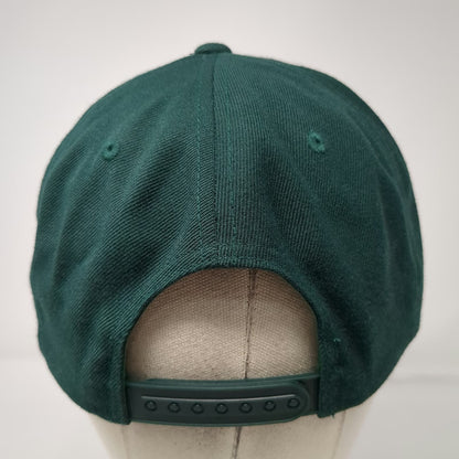 4Hunnid Snapback Hat Green One Size Flat Brim Signed Logo Autograph Yupoong